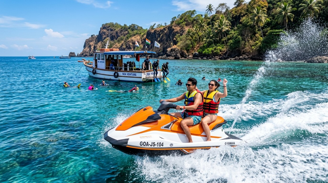 Grand Island Trip + Scuba Diving + 5 Water Sports Combo (South Goa Pickup) in Goa — Book online with EBO Stayy